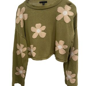 Blue Blush Olive Knit Sweater